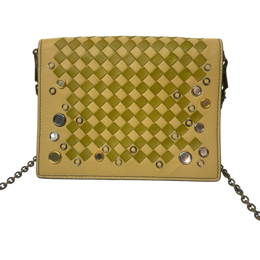 Bottega‎ Veneta Green Intrecciato Mirror Embellished Disco whimsygoth crossbody